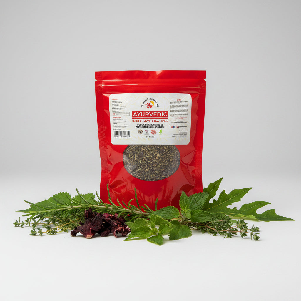 * Ayurvedic hair growth tea rinse for healthy scalp and thicker hair
* Herbal hair growth tea rinse by GlammedNaturallyOil
* Natural rinse for thinning edges and hair growth
* Ayurvedic scalp tea rinse for stronger hair