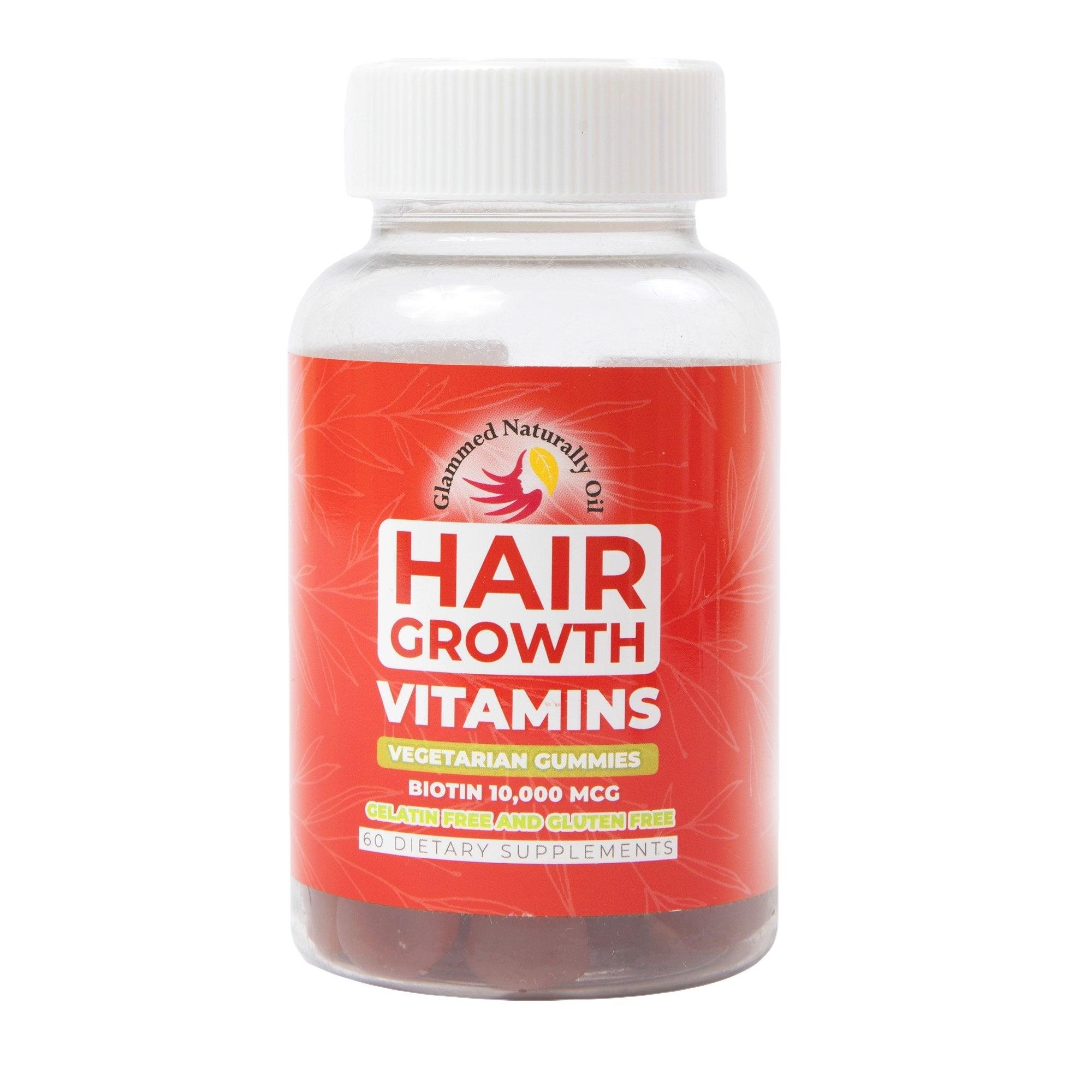 Hair Growth Vegetarian Strawberry Gummies - GlammedNaturallyOil