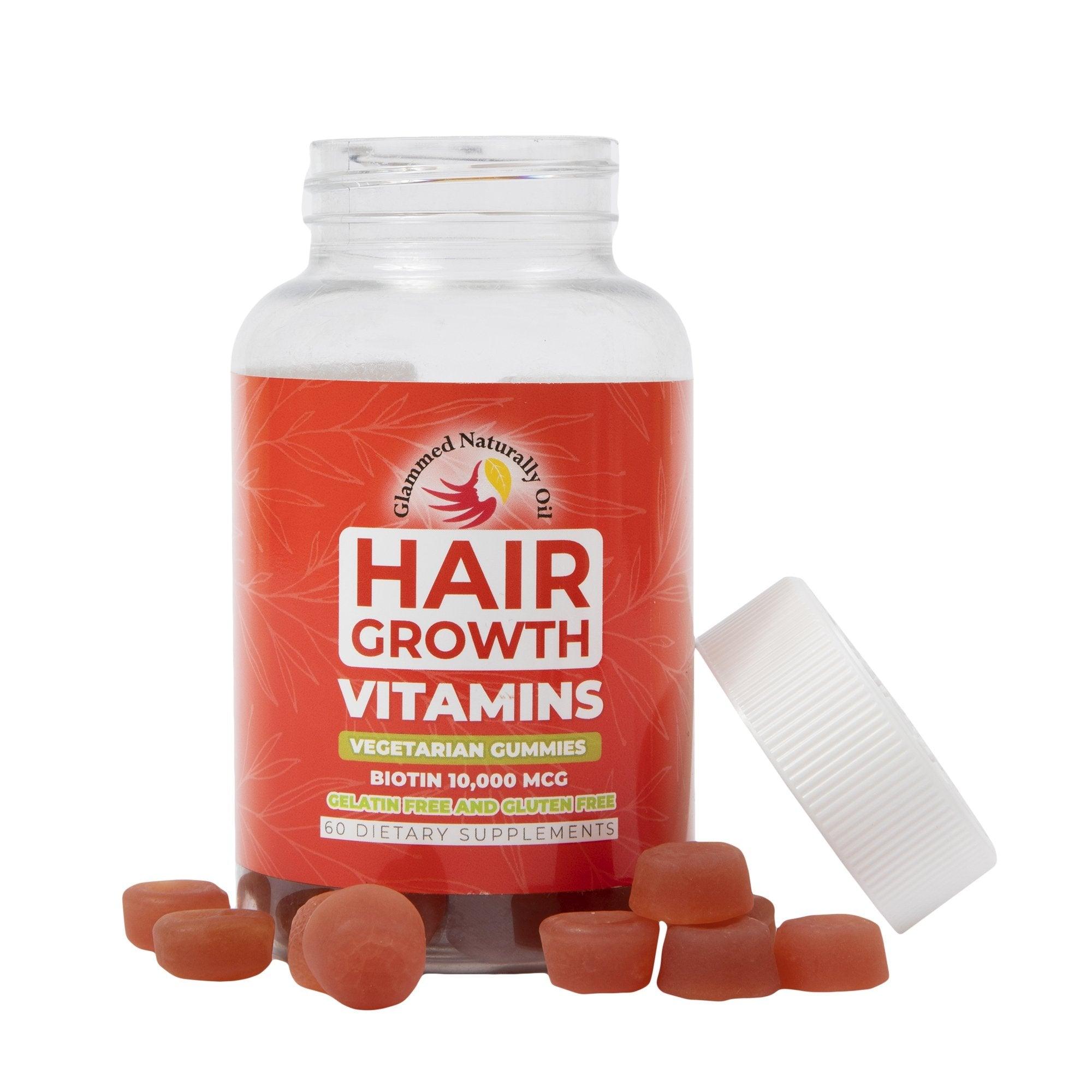 Hair Growth Vegetarian Strawberry Gummies - GlammedNaturallyOil