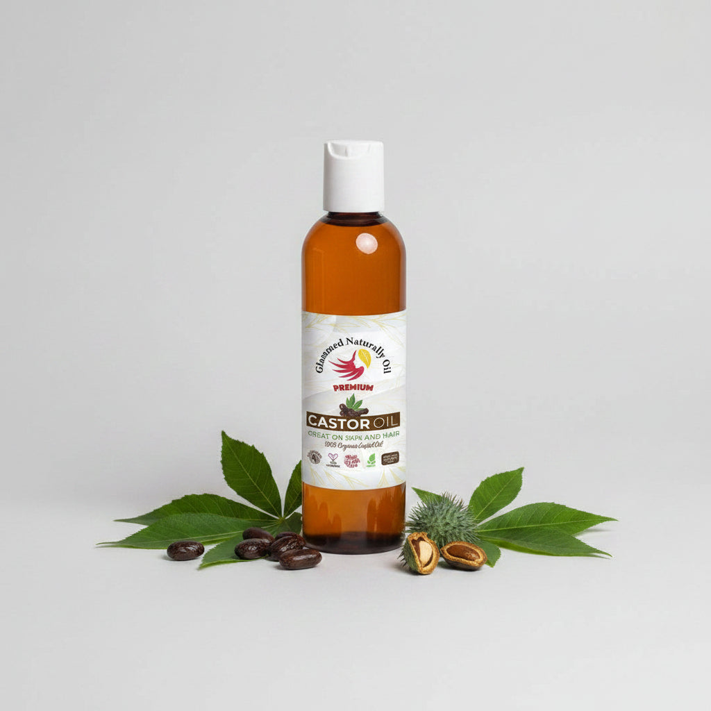 * Organic castor oil for hair growth and thicker edges
* 100% pure cold-pressed castor oil for scalp health
* Natural castor oil for thinning edges and hair growth
* Organic castor oil by GlammedNaturallyOil
* Castor oil for healthy scalp and stronger hair