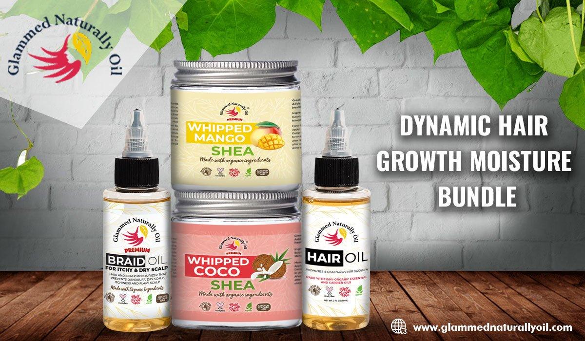 3 Glammed Products Available In Dynamic Hair Growth Moisture Bundle - GlammedNaturallyOil