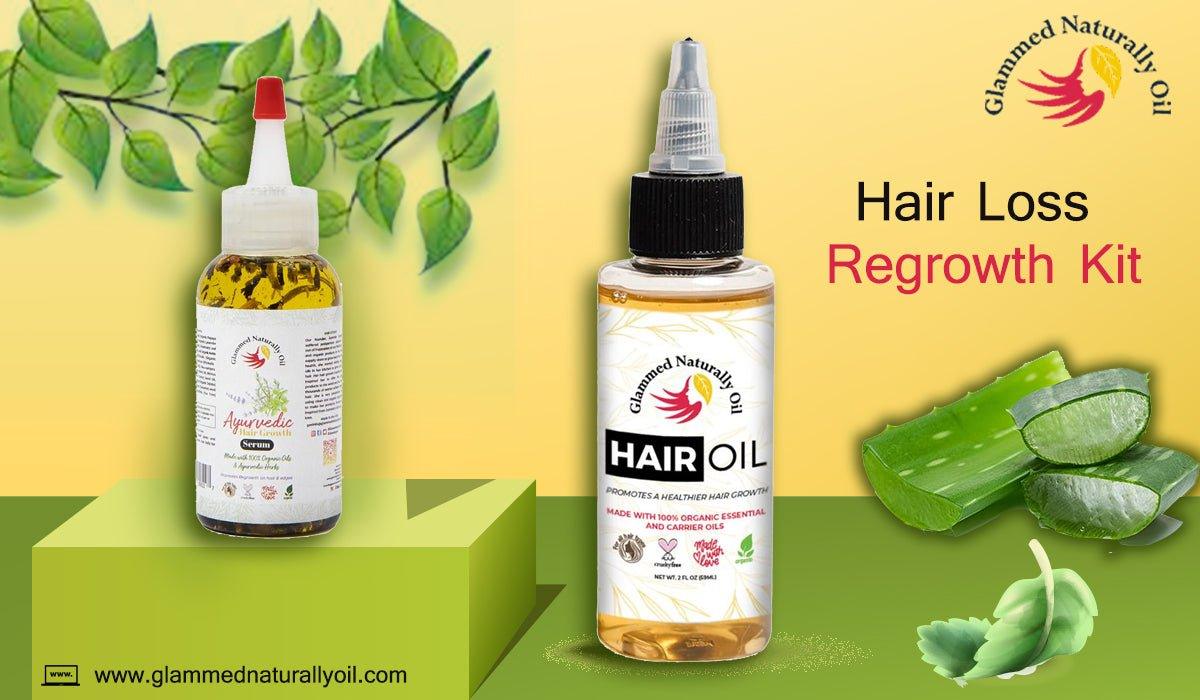 Use Our Best Hair loss Regrowth Kit For Strong and Thick Hair - GlammedNaturallyOil